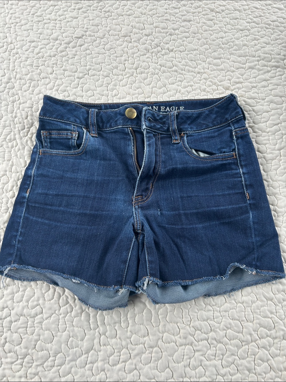 American Eagle Outfitters Dark Blue Denim Cutoff Shorts